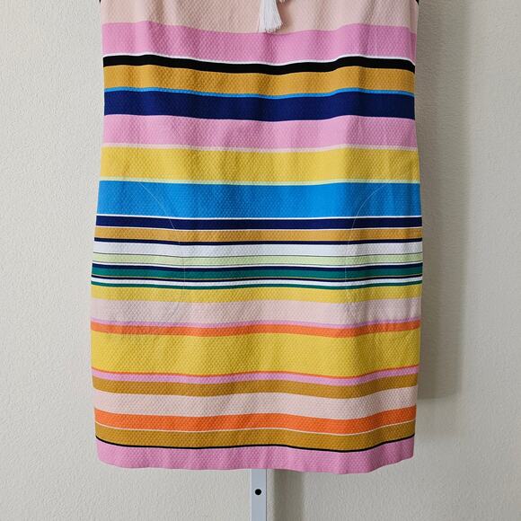 TRACY REESE X ANTHROPOLOGIE Striped Multicolored Coastal Zipper Shift Dress Sz M - Picture 7 of 16